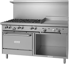 Garland U60-6G24RS Range, 60" Wide, Gas, 6 Burners (32,000 Btu), 24" Raised Grid