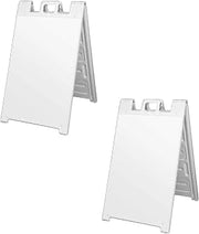Plasticade Signicade Deluxe A Frame Sidewalk Curb Sign Portable Folding Double Sided Display with Quick Change System for Store Signs, White (2 Pack)