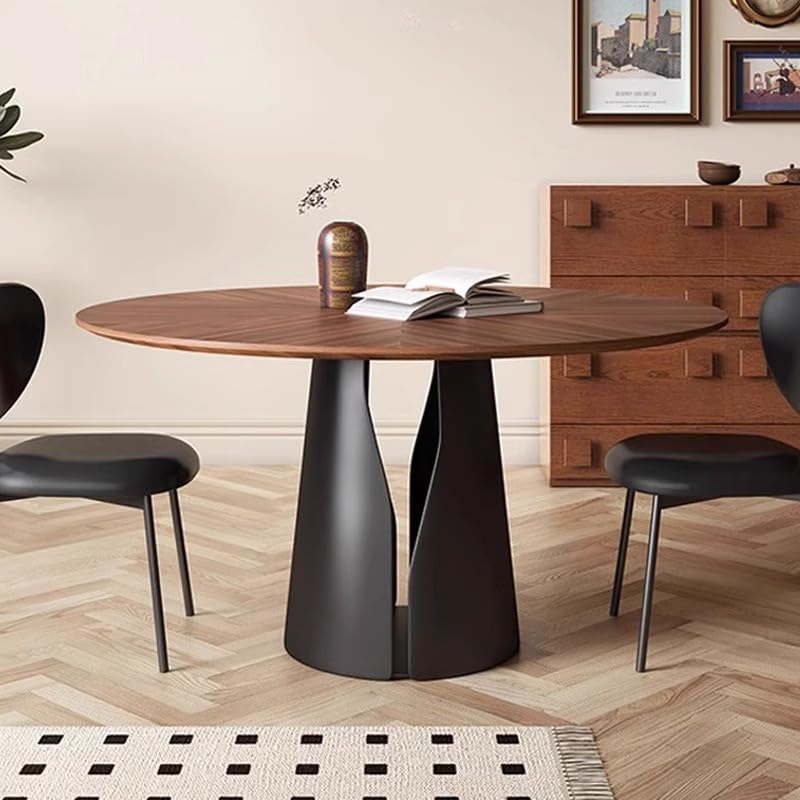 Coffee Table Solid Wood Round Dining Table and Chairs Living Room Retro Home Small Household Mesa para Centro De Sala(135x135x75cm) by DIEYPOL – 135x135x75cm, A, Model 7814