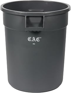 CAC Poly TCNC-20 Trash Can Round Gray 20Gal