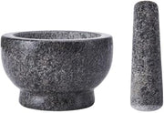 Farberware Small Granite Mortar and Pestle Set - Durable Stone Bowl for Grinding Spices, Herbs, and Garlic Powder - Oversize Handle for Easy Grip - Perfect for Guacamole and Kitchen Prep