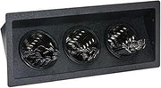 FMSH-3BT Three Compartment Built-in Flatware and Condiment Organizer, 6-3/4" x 16-7/8" Cut-Out, Black Polystyrene, 7-1/2" H x 17-5/8" W x 8-3/4" D