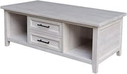 IC International Concepts Solid Wood Sanibel Coffee Table with Casters