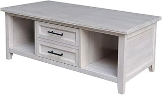 IC International Concepts Solid Wood Sanibel Coffee Table with Casters