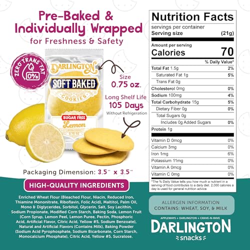 Darlington Snacks Lemon (Sugar-Free) / 0.75 Ounce (Pack of 106) / yellow Fruit