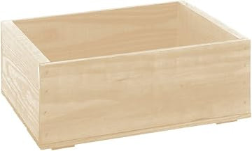HUBERT Wood Display Crate Rectangular Oak Stained - 14 3/4"L x 11 1/4"W x 5 7/8"H