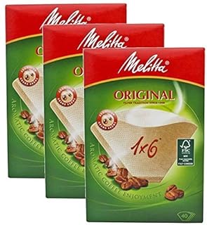 Genuine Original Melitta 1 x 6 Coffee Machine Brown Paper Filters by Melitta