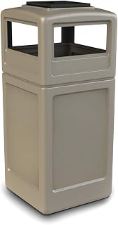 Commercial Zone 38-Gallon Square Waste Container with Ashtray Dome Lid Color: Beige (73300299)