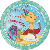 Creative Converting Club Pack Llama Llama Birthday Printed 7in Round Paper Plates, Box of 96