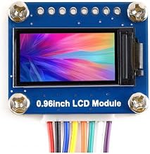 0.96inch LCD Display General Module Compatible with Raspberry Pi 160×80 HD Resolution SPI Interface IPS Panel 65K RGB Colors Supports Arduino, STM32