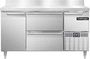 DLRA60-SS-BS-D Designer Line Refrigerated Base Worktop Unit, 60" W, Full Stainless, Backsplash & Two Drawers