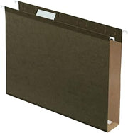 Pendaflex Hanging File Folders, 25 Pack, Green, 2" Expansion, Letter Size (8.5" x 11"), Reinforced, 5 Tab Positions, Durable Hanging Files for Office and Document Organization