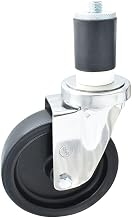 BK Resources 5" Polyolefin 1-1/2" Expanding Stainless Steel Stem Swivel Caster for Work Tables, NSF, 300lb Capacity Per Wheel