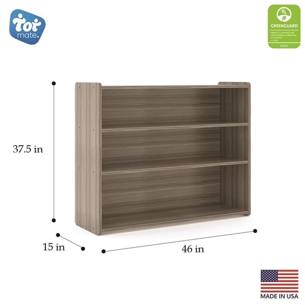 Contemporary Wood Composite School Age Shelf Storage in Gray by Tot Mate – Wood, Shadow Elm Gray, Model TM2306R.0W92