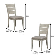 Linen-Upholstered Ladder Back Side Chairs Set of by Starlight Canyon Home – Solid + Manufactured Wood, White, Pack of 2