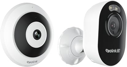 REOLINK 6MP 360° Fisheye & 4K Outdoor WiFi Security Camera Bundle, Dual-Band WiFi Cameras with Panoramic View, AI Detection, Color Night Vision, Local Storage, Remote Access