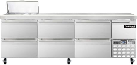 CRA93-8-D Refrigerated Base Sandwich Unit, 93" W, With 8 Pan Openings & Drawers