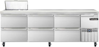 CRA93-8-D Refrigerated Base Sandwich Unit, 93" W, With 8 Pan Openings & Drawers