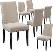 Starlight Canyon Home Solid Wood Dining Chairs Set of 6, Kitchen Table Chairs and Parsons Chair for Dining Room Table, Beige