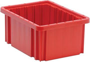 QUANTUM STORAGE SYSTEMS DG91050RD Dividable Grid Storage Container, Heavy-Duty Stackable Plastic Parts Bin for Warehouse, Assembly & Industrial Organization, 10-7/8" x 8-1/4" x 5", Red, 20-Pack