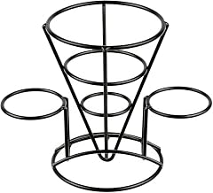 G.E.T. 4-361742 Fry Cone Basket with Two Condiment Cup Holders, Iron Powder Coated, 5" Diameter x 7"H, Case of 12