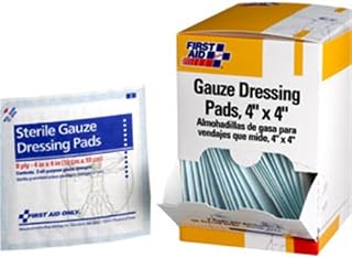 First Aid Only Gauze Pad, Sterile, White, 4 in.W, PK50