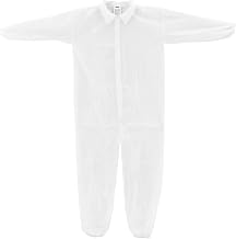 Global Industrial Disposable Polypropylene Coverall, Elastic Wrists/Ankles, White, XL, 25/Case