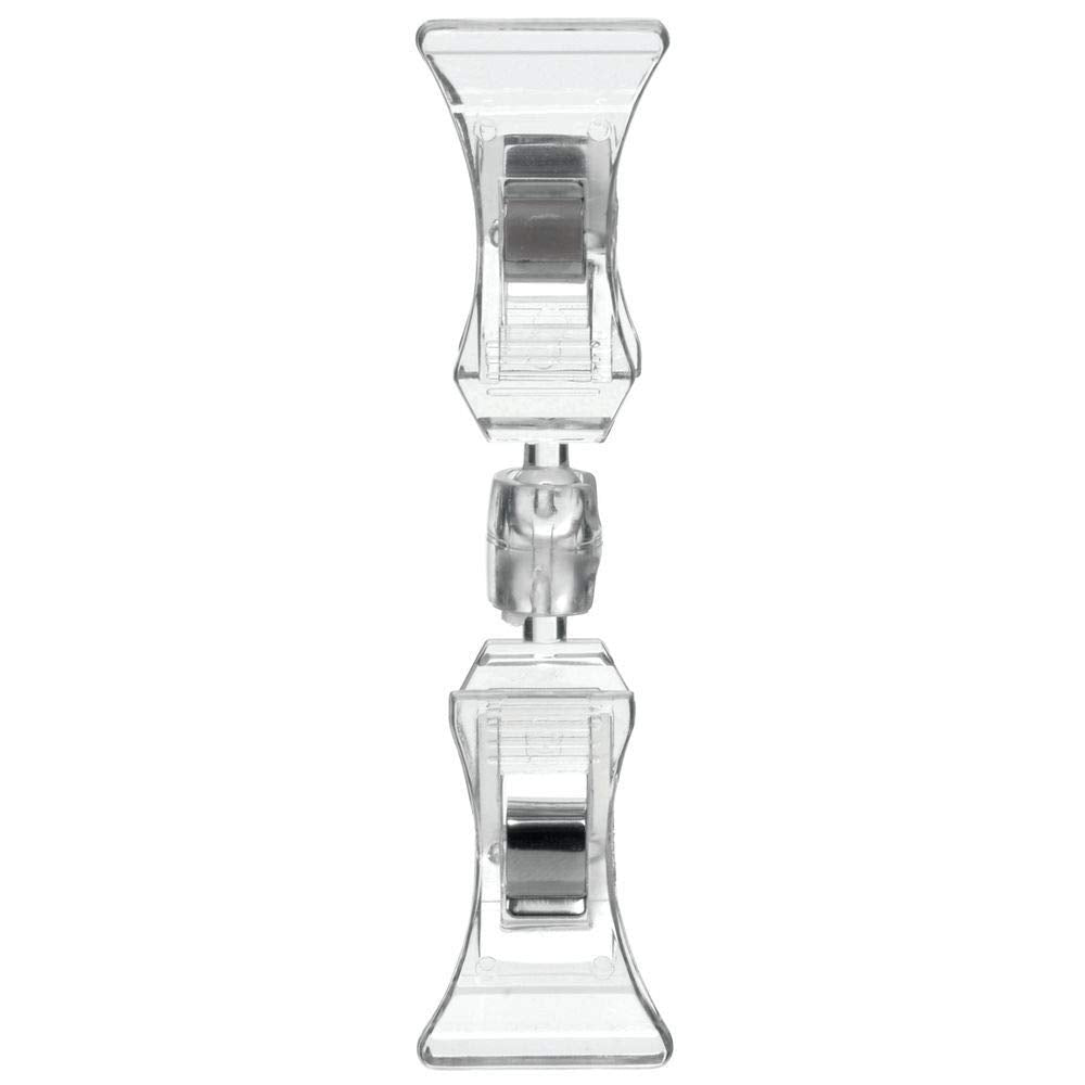 Expressly Clear Plastic Swivel Double Clip Sign Holder - 3 1/2" H-6 per pack by HUBERT – Clear, Model P11000-01R