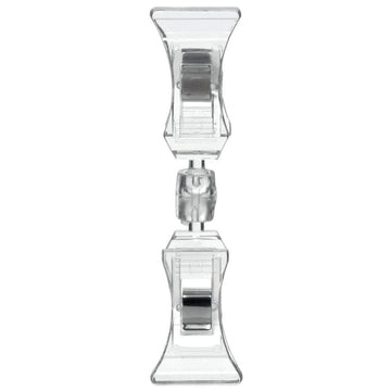Expressly Clear Plastic Swivel Double Clip Sign Holder - 3 1/2" H-6 per pack by HUBERT – Clear, Model P11000-01R
