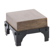 Small Mango Wood & Iron Display Stand by HUBERT – Iron, Black, Model MDA-817-03