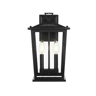 Berks Two Light Outdoor Wall Sconce Black by Lighting Design – Iron, Black