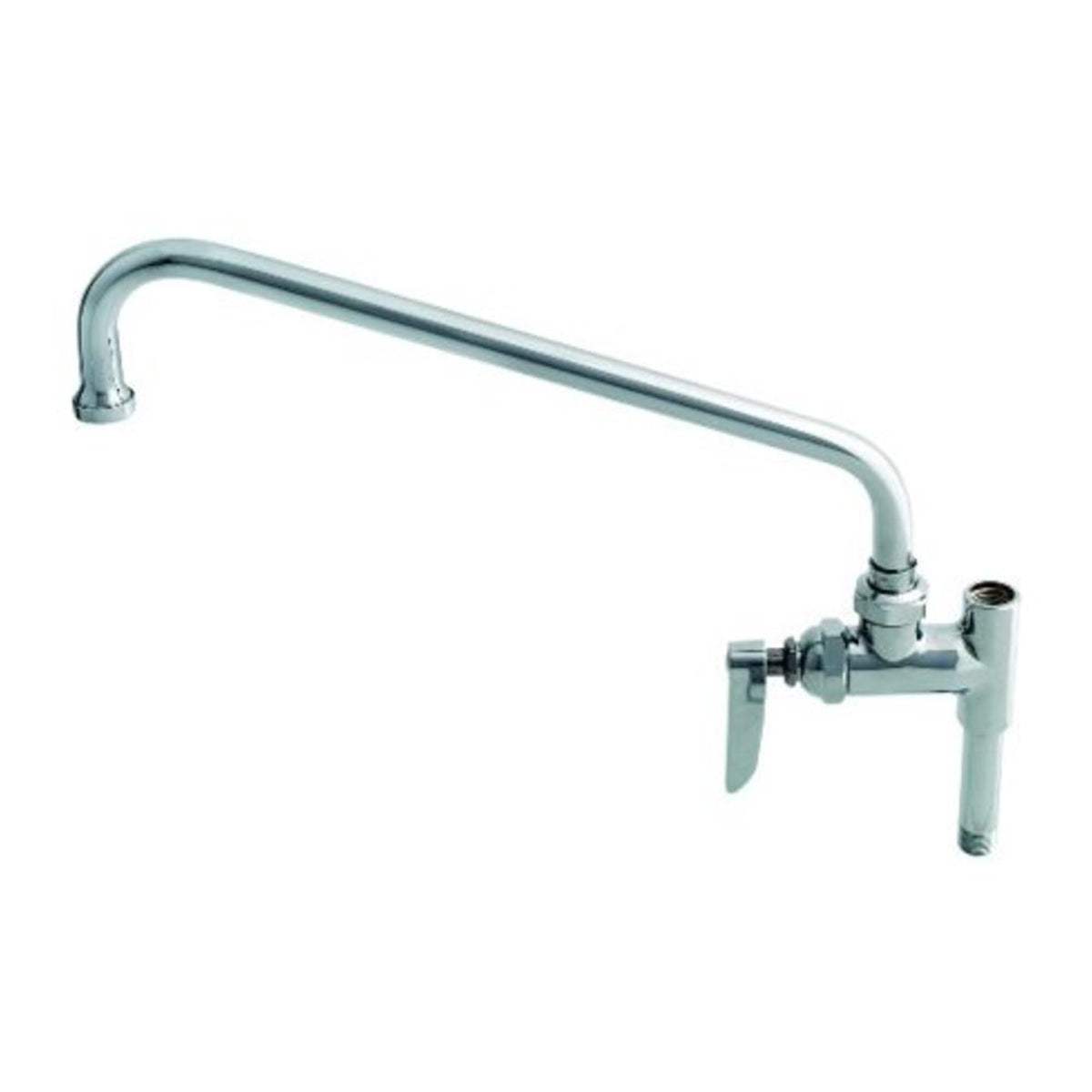 T&S Brass B-0156-CR Add-On-Faucet with Ceramic Cartridge and 12-Inch Swing Nozzle – Brushed Nickel