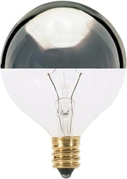 Satco S3244-25 Watt G16 1/2 Incandescent; Silver Crown Light Bulbs - 25 Pack