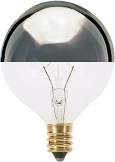 Satco S3244-25 Watt G16 1/2 Incandescent; Silver Crown Light Bulbs - 25 Pack