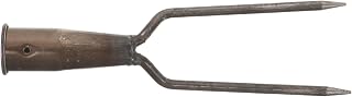 Detachable Garden Fork 2 Tine Steel Head for Soil Cultivation | Reinforced Tube Handle, Slightly Upturned Ends, Rational Tine Gap, Manure and Hardened Soil Tasks