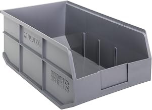 Quantum Storage SSB465 Stackable Shelf Bins Part Organizer - 18" x 11" x 7" - 6 Pack