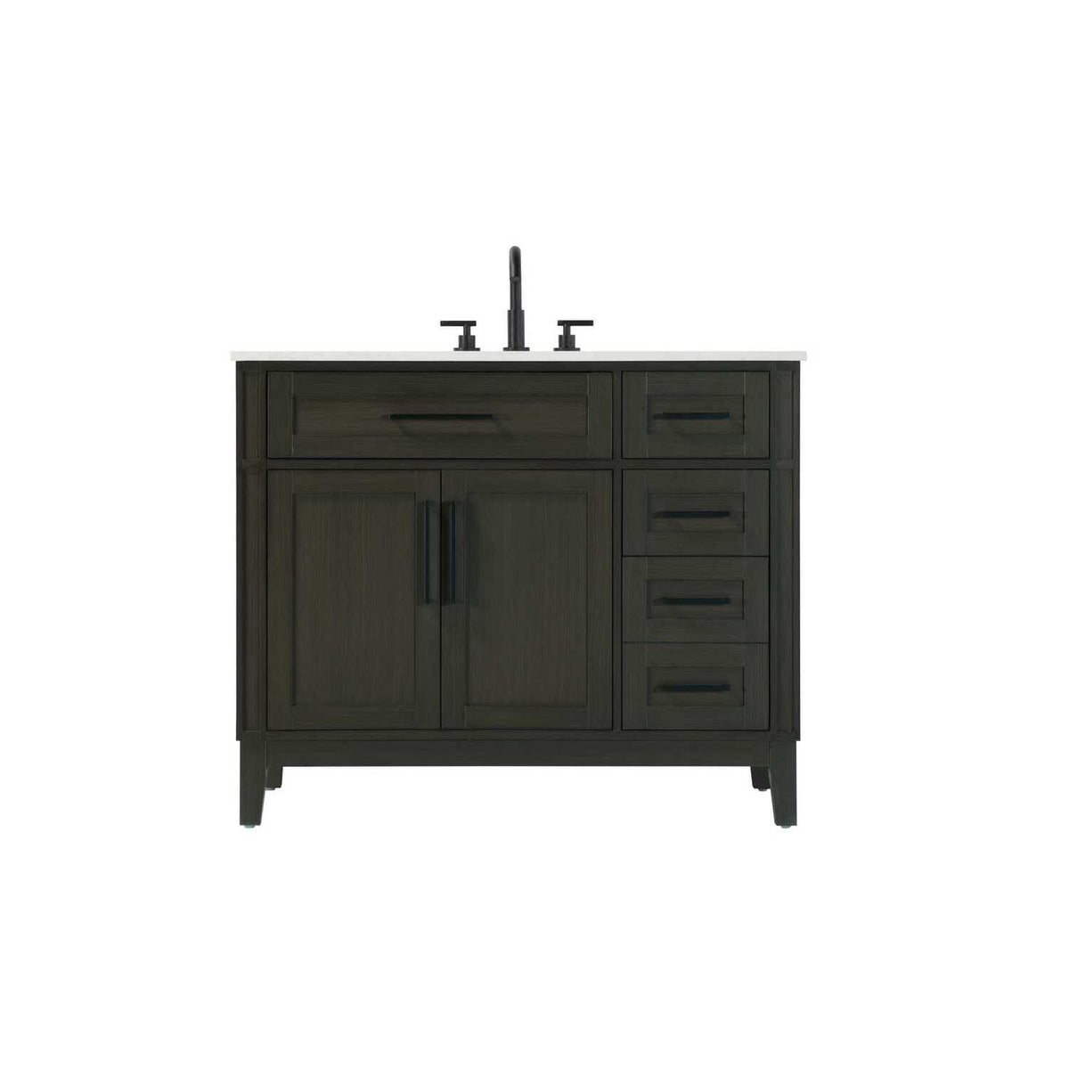 42" Single Bathroom Vanity in Mocha Brown by Elegant Kitchen and Bath – unspecified, Aluminum, Mocha, Model VF82542MMB