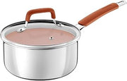 Tramontina Romagna Stainless Steel And Aluminum Pan With Ivory Ceramic Inner Coating 18 Cm 2.25 L