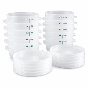 2 Qt. Round Food Storage Container with Lid by Glownary – 2.0 quarts, Polypropylene, Translucent, Pack of 12, Model 247rtn2kt12