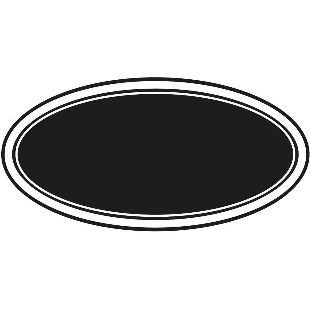 Chalkboard Style Labels Oval - 3"L x 2"H by HUBERT – Paper, Black, Pack of 100, Model 23774