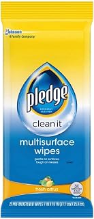 Pledge Multisurface Wipes, 25 Wipes Per Packs (12 Packs)