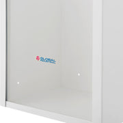 Lockable Steel Fire Extinguisher Cabinet with Breakable by Global Industrial – Steel, White, Model 670600