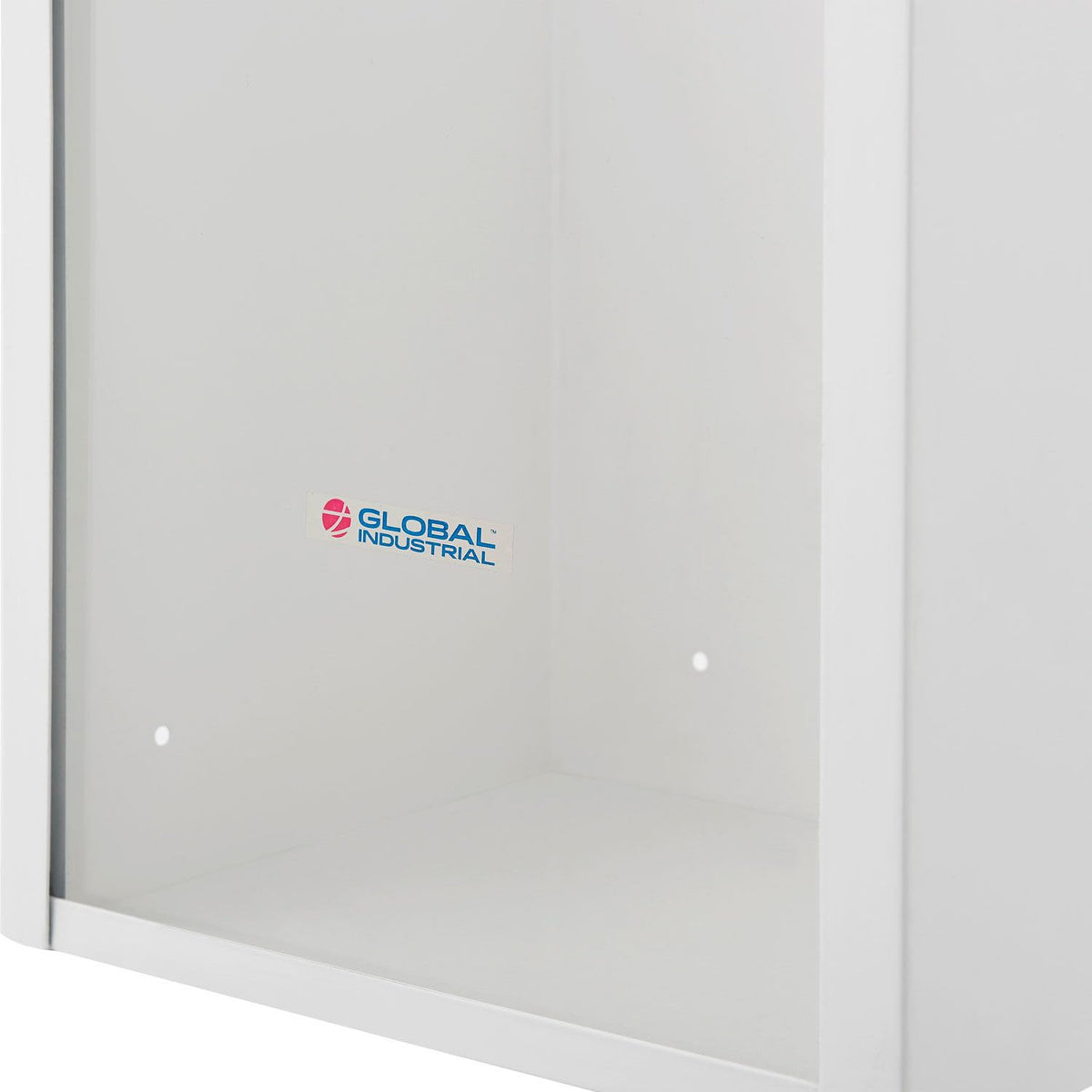 Lockable Steel Fire Extinguisher Cabinet with Breakable by Global Industrial – Steel, White, Model 670600