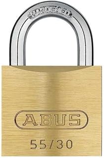 ABUS 55/30 Small Solid Brass Padlock with 2 Keys for School, Gym, Cabinet | 1 9/64in (30mm) Wide, Keyed Different
