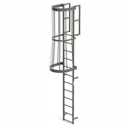 EGA Steel Fixed Cage Ladder by EGA Products – 44.25"L x 31"W x 50"H, Alloy Steel, Gray, Model FC12