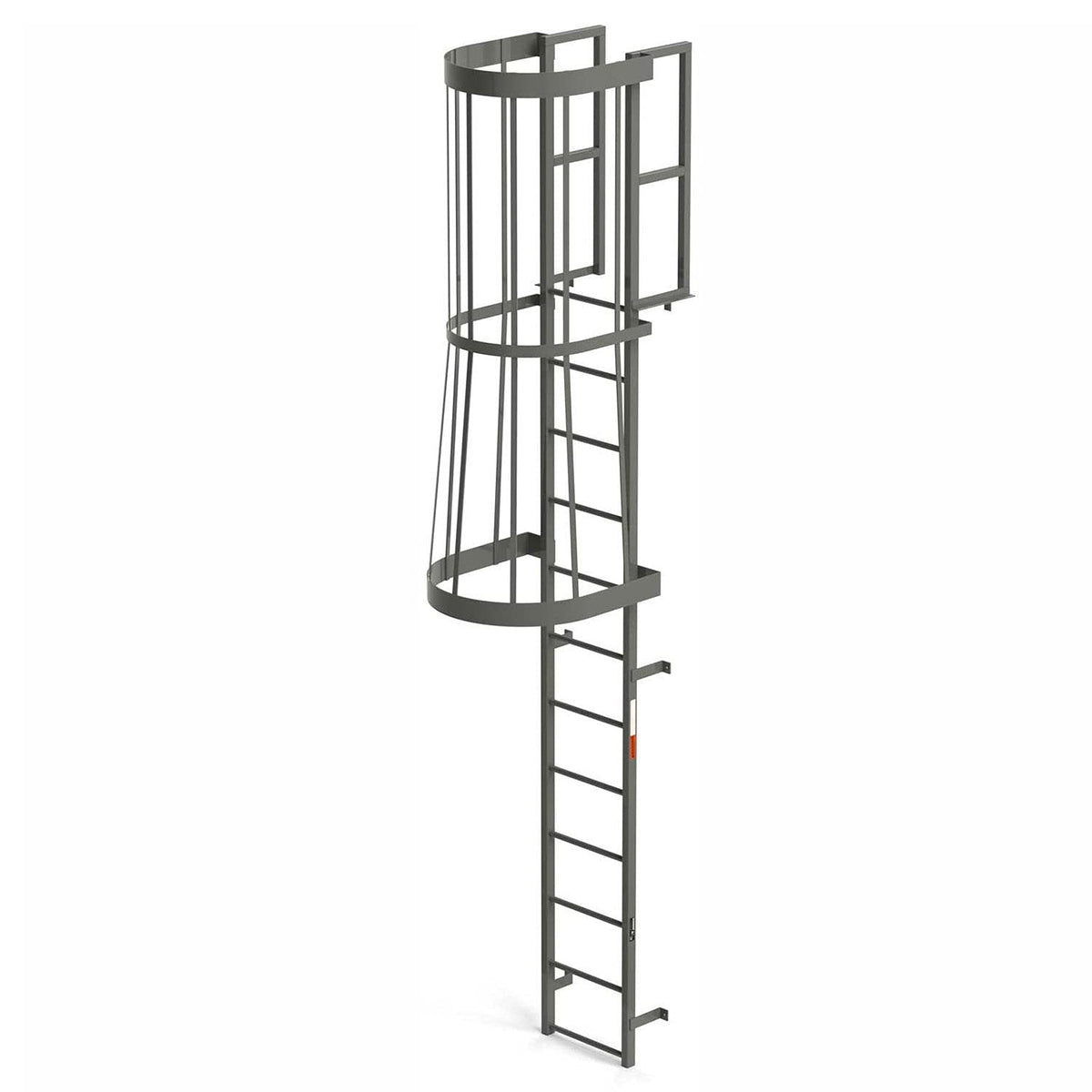 EGA Steel Fixed Cage Ladder by EGA Products – 44.25"L x 31"W x 50"H, Alloy Steel, Gray, Model FC12