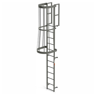EGA Steel Fixed Cage Ladder by EGA Products – 44.25"L x 31"W x 50"H, Alloy Steel, Gray, Model FC12
