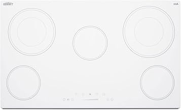 Summit 36" 5 Burner Electric Cooktop 208-240 Volt Radiant Cooktop, ADA Compliant, White- CR5B30T8W