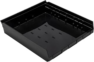 QUANTUM STORAGE SYSTEMS QSB122BR Economy Recycled Plastic Part Organizer Black Bins 18" L x 17" W x 4" H 6 Pack