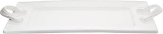 American Atelier Bianca Dash Rectangle Platter with Handles, White